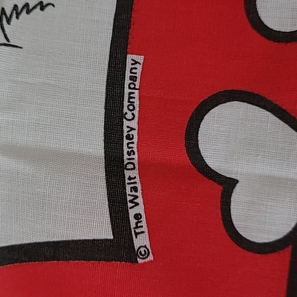 Vintg 80s Disney Bandana Scarf Woronowicz S River NJ RN16463 Mickey Mouse Hearts - Picture 5 of 8